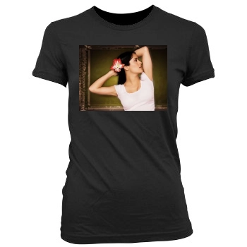 Salma Hayek Women's Junior Cut Crewneck T-Shirt