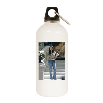 Salma Hayek White Water Bottle With Carabiner