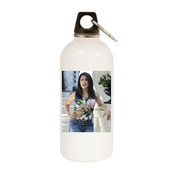 Salma Hayek White Water Bottle With Carabiner