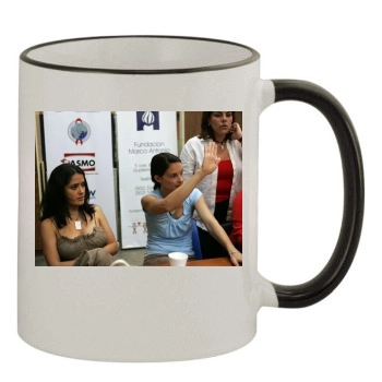 Salma Hayek 11oz Colored Rim & Handle Mug