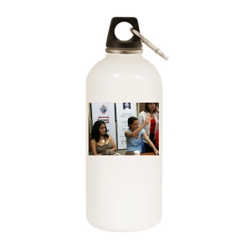 Salma Hayek White Water Bottle With Carabiner