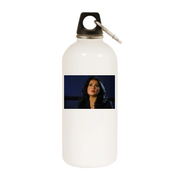 Salma Hayek White Water Bottle With Carabiner