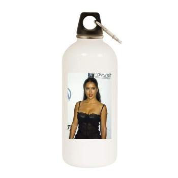 Salma Hayek White Water Bottle With Carabiner