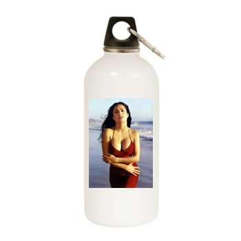 Salma Hayek White Water Bottle With Carabiner