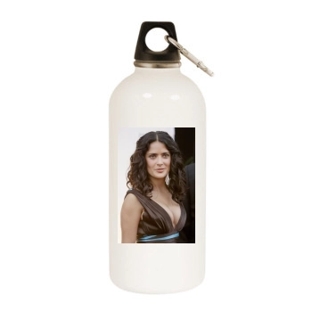 Salma Hayek White Water Bottle With Carabiner