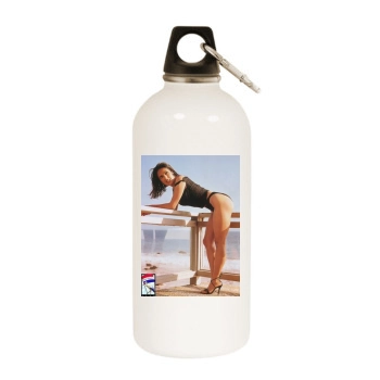 Salma Hayek White Water Bottle With Carabiner