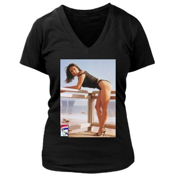 Salma Hayek Women's Deep V-Neck TShirt