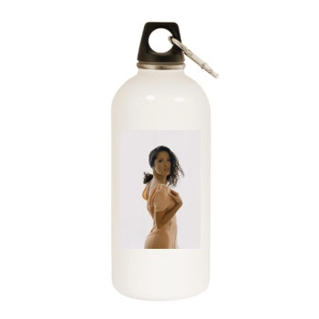 Salma Hayek White Water Bottle With Carabiner