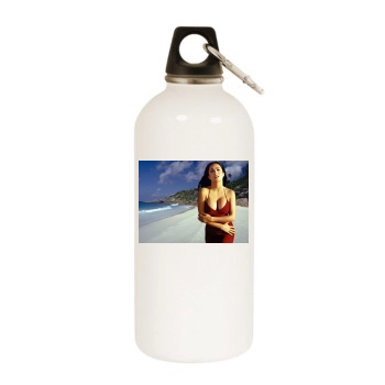 Salma Hayek White Water Bottle With Carabiner