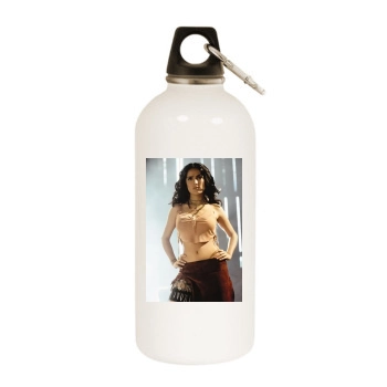 Salma Hayek White Water Bottle With Carabiner