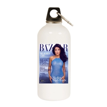 Salma Hayek White Water Bottle With Carabiner