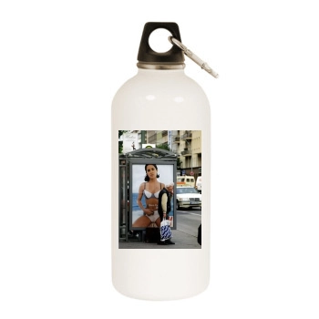 Salma Hayek White Water Bottle With Carabiner