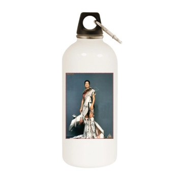 Salma Hayek White Water Bottle With Carabiner