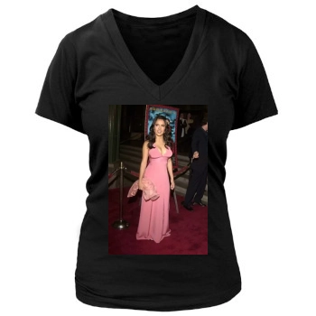 Salma Hayek Women's Deep V-Neck TShirt