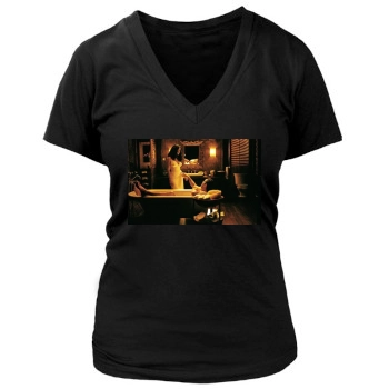 Salma Hayek Women's Deep V-Neck TShirt