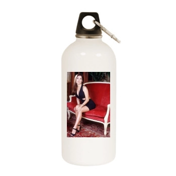 Salma Hayek White Water Bottle With Carabiner