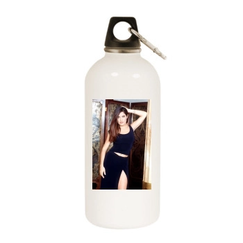 Salma Hayek White Water Bottle With Carabiner