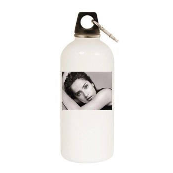 Salma Hayek White Water Bottle With Carabiner