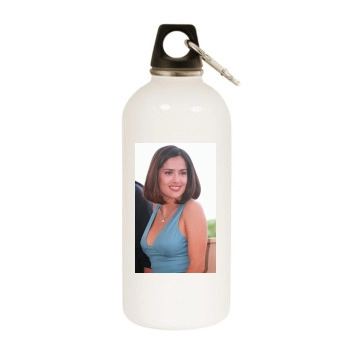 Salma Hayek White Water Bottle With Carabiner