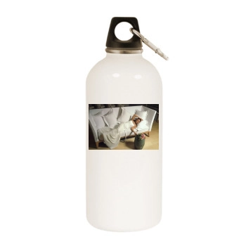 Samaire Armstrong White Water Bottle With Carabiner