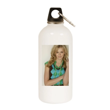 Sara Paxton White Water Bottle With Carabiner