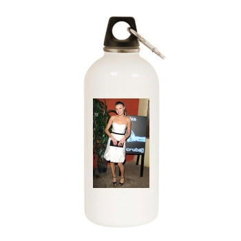 Sarah Chalke White Water Bottle With Carabiner