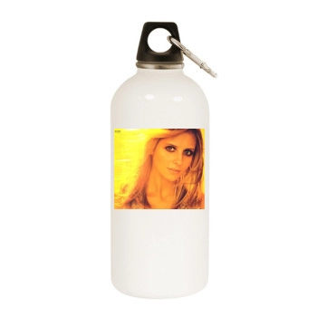 Sarah Michelle Gellar White Water Bottle With Carabiner