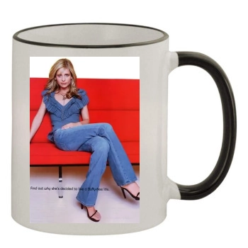 Sarah Michelle Gellar 11oz Colored Rim & Handle Mug