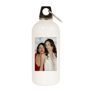 Sarah Shahi White Water Bottle With Carabiner