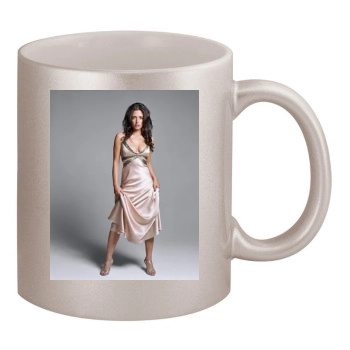 Sarah Shahi 11oz Metallic Silver Mug