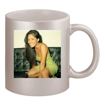 Sarah Shahi 11oz Metallic Silver Mug