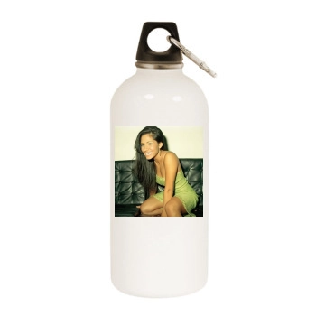 Sarah Shahi White Water Bottle With Carabiner