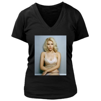 Scarlett Johansson Women's Deep V-Neck TShirt