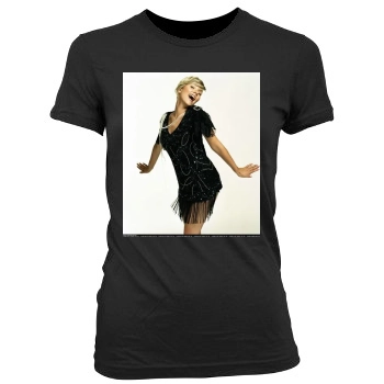 Scarlett Johansson Women's Junior Cut Crewneck T-Shirt