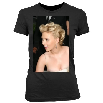 Scarlett Johansson Women's Junior Cut Crewneck T-Shirt