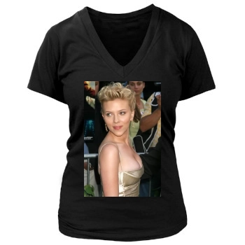 Scarlett Johansson Women's Deep V-Neck TShirt