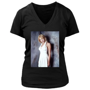 Scarlett Johansson Women's Deep V-Neck TShirt