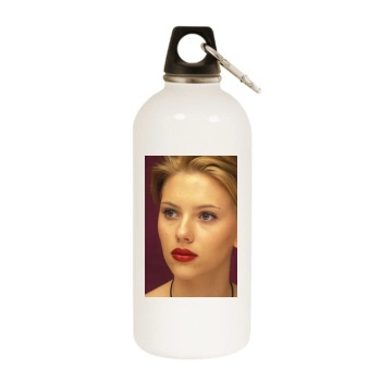 Scarlett Johansson White Water Bottle With Carabiner