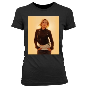 Scarlett Johansson Women's Junior Cut Crewneck T-Shirt