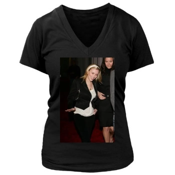 Scarlett Johansson Women's Deep V-Neck TShirt