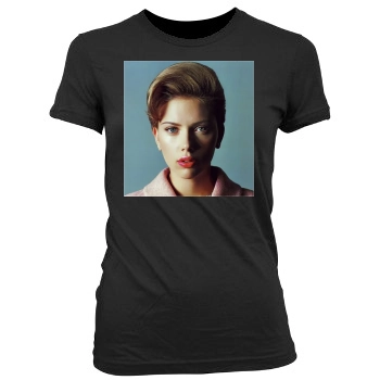 Scarlett Johansson Women's Junior Cut Crewneck T-Shirt