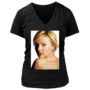 Scarlett Johansson Women's Deep V-Neck TShirt