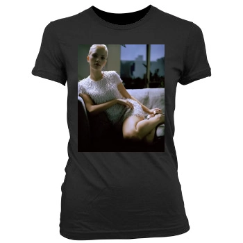 Scarlett Johansson Women's Junior Cut Crewneck T-Shirt