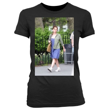 Scarlett Johansson Women's Junior Cut Crewneck T-Shirt