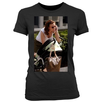 Scarlett Johansson Women's Junior Cut Crewneck T-Shirt