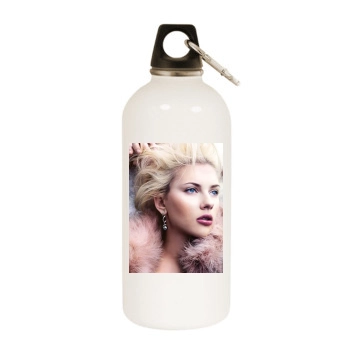 Scarlett Johansson White Water Bottle With Carabiner