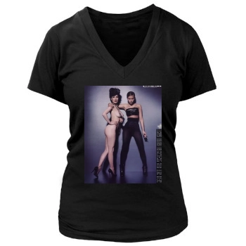 Scarlett Johansson Women's Deep V-Neck TShirt