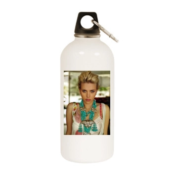 Scarlett Johansson White Water Bottle With Carabiner