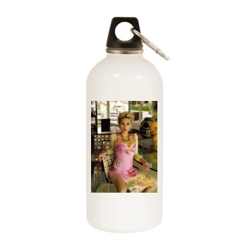 Scarlett Johansson White Water Bottle With Carabiner