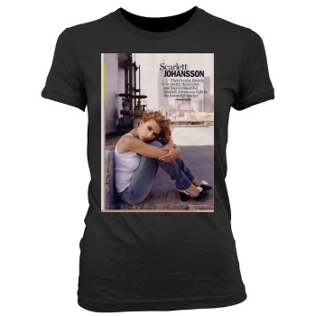 Scarlett Johansson Women's Junior Cut Crewneck T-Shirt